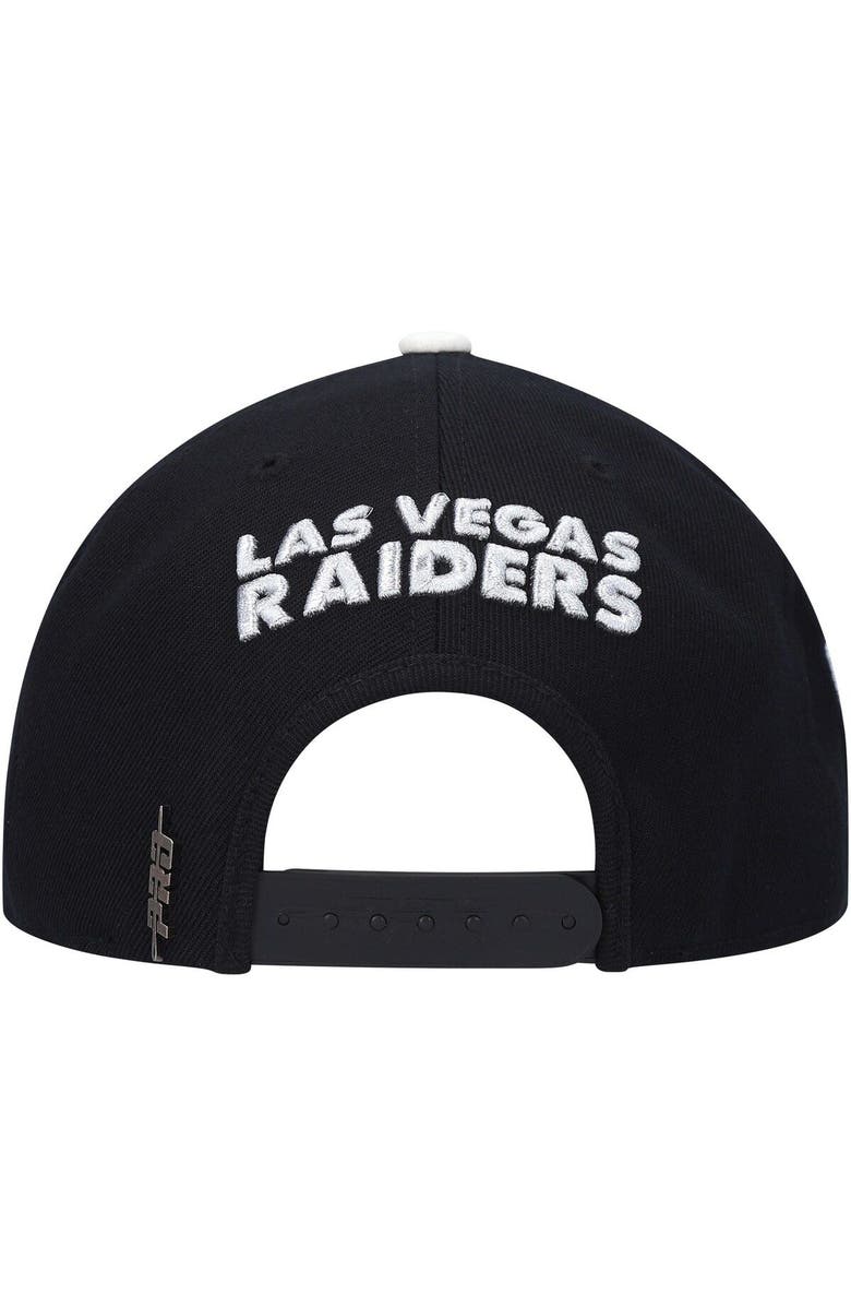 PRO STANDARD Men's Pro Standard Black Las Vegas Raiders Script Wordmark Snapback Hat, Alternate, color, 