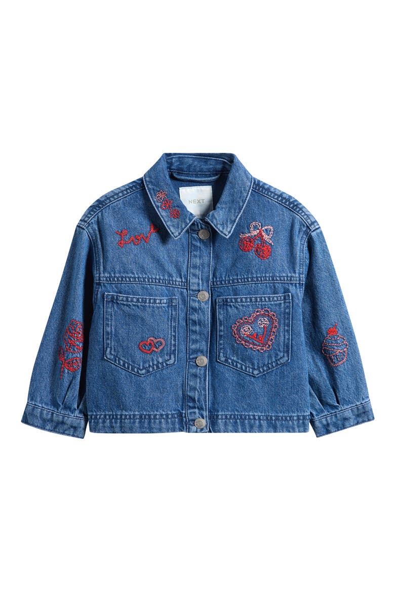 Kids' Embroidered Denim Jacket, Main, color, BLUE