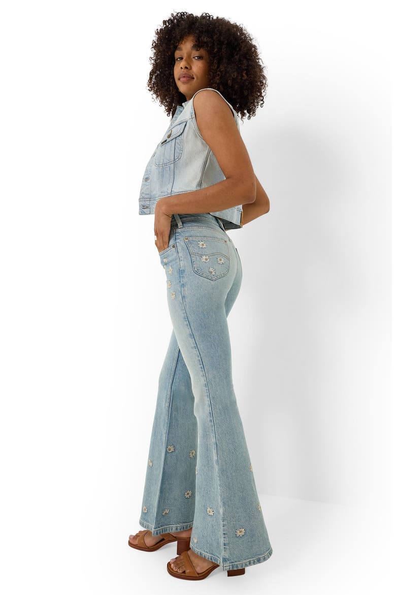 Embroidered Wide Flare Leg Jeans, Alternate, color, MISS HER