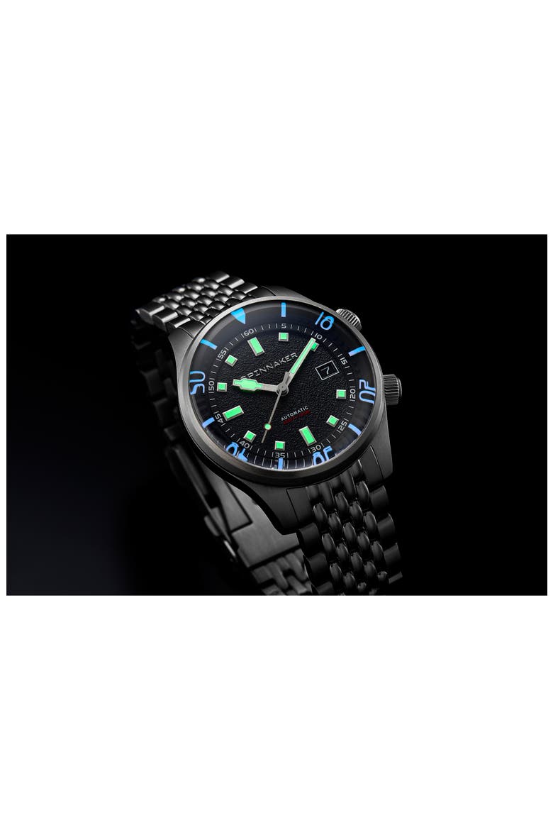 Bradner Automatic Bracelet Watch, 42mm, Alternate, color, BLACK