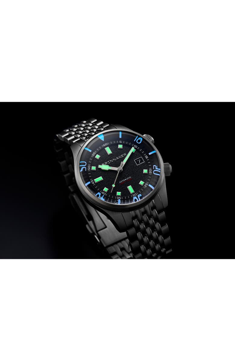 SPINNAKER Bradner Automatic Bracelet Watch, 42mm, Alternate, color, Black