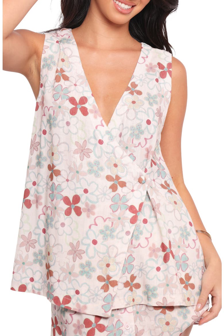 Clemie Wrap Sleeveless Top, Main, color, MIRABELLE FLORAL
