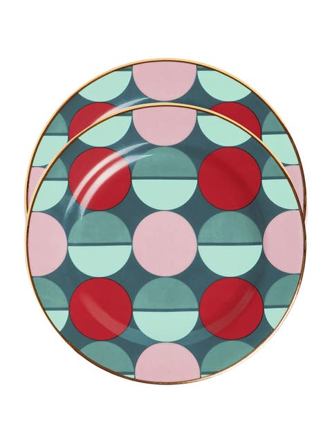 Dessert Plates Set Of 2 Sfere Dark Green