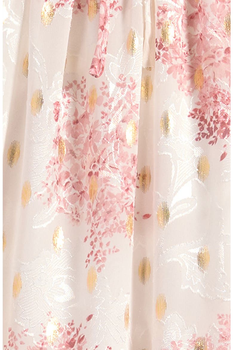 Kids' Floral Ruffle Strap Maxi Dress, Alternate, color, PEARL