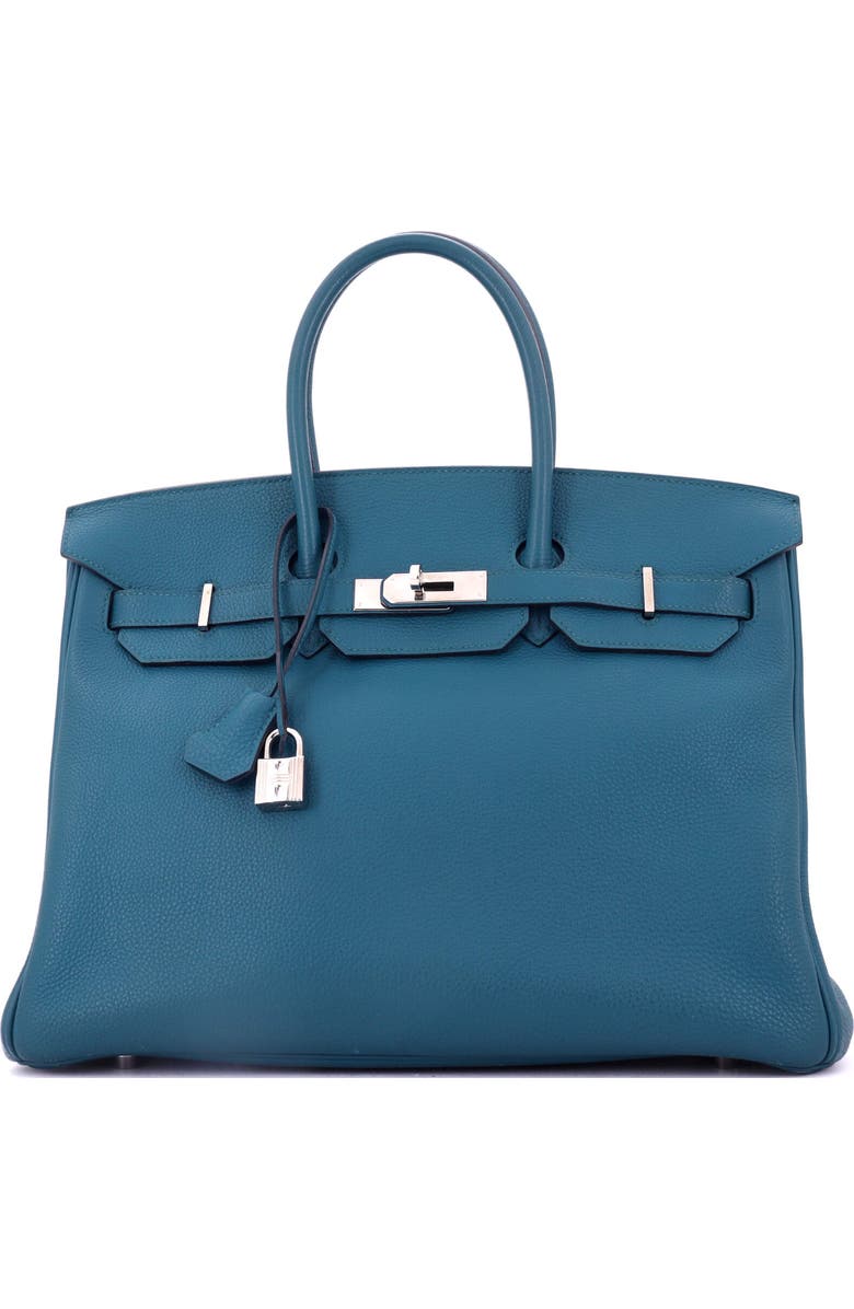 Pre-Owned Hermes Birkin Handbag Blue Togo with Palladium Hardware 35, Main, color, Cobalt