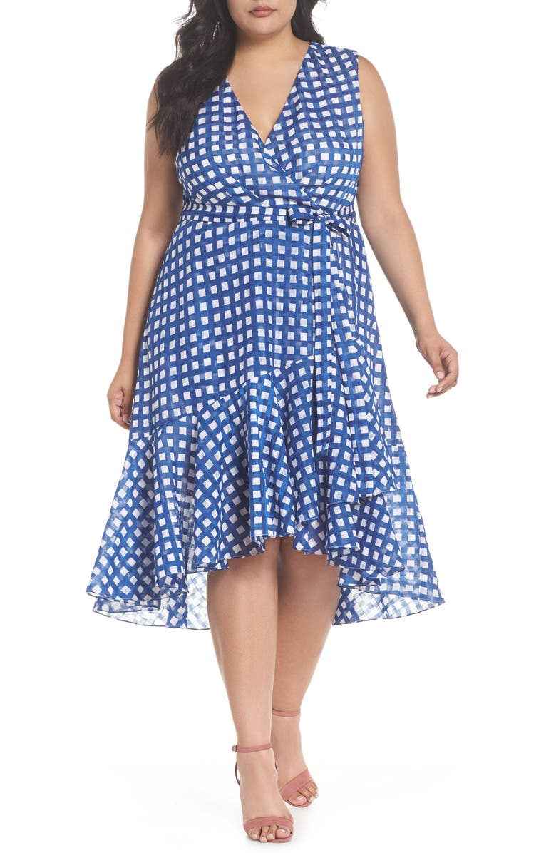 Eliza J Ruffle High/Low Dress, Main, color, 