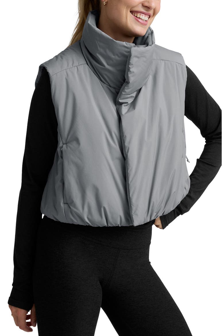 Warm-Up Water Repellent Puffer Vest, Alternate, color, STORM GRAY