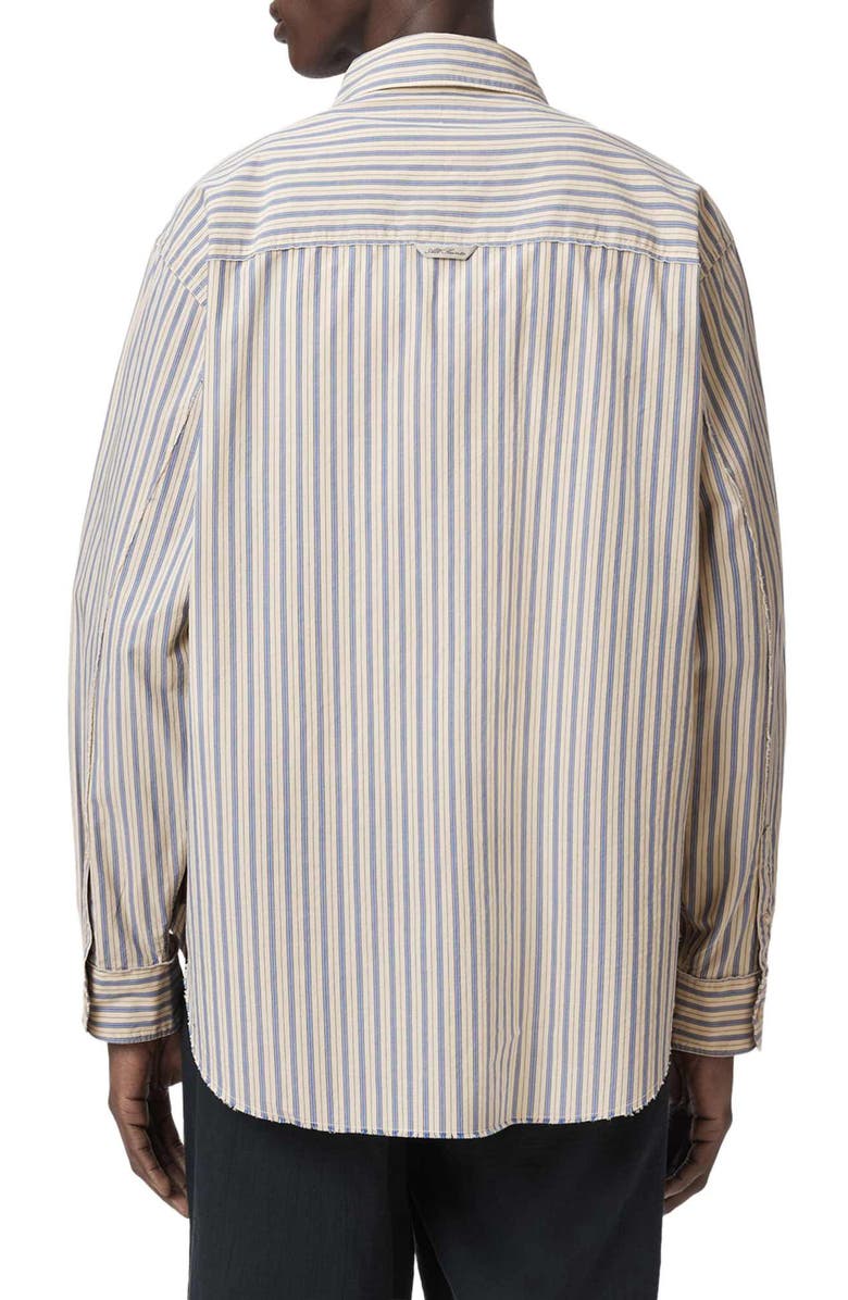 AllSaints Roma Stripe Button Front Shirt, Alternate, color, Sherbert Yellow