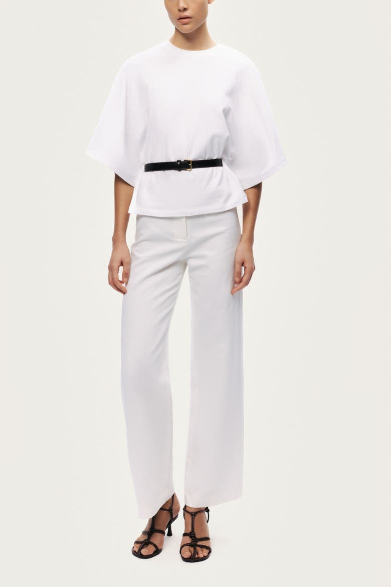 Belted Oversized T-Shirt, Alternate, color, Ivory