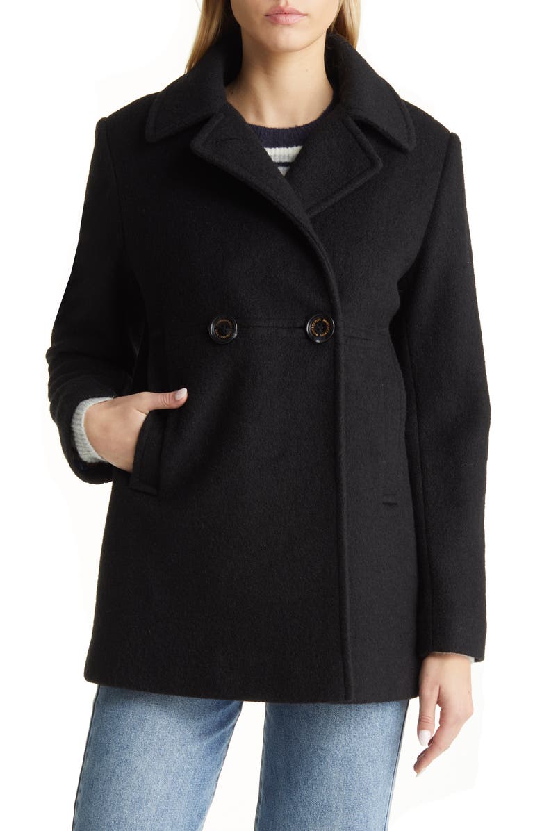 Sam Edelman Double Breasted Bouclé Peacoat, Alternate, color,