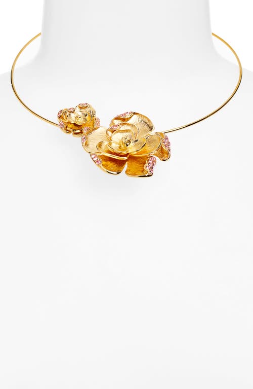 Oscar De La Renta Double Rose Necklace In Rose