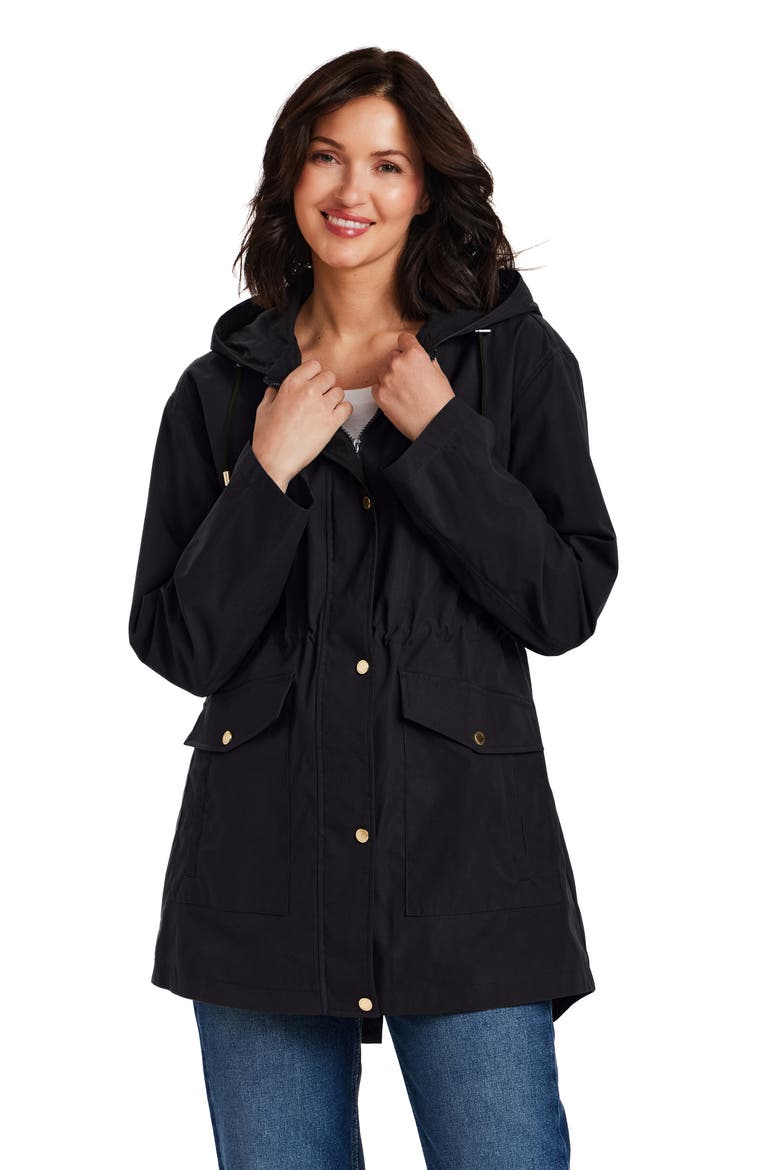 Water Resistant Rain Coat, Alternate, color, BLACK