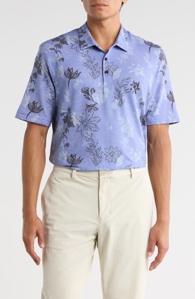 TravisMathew Cruise Featherweight Polo, Main, color, Heather Violet Storm