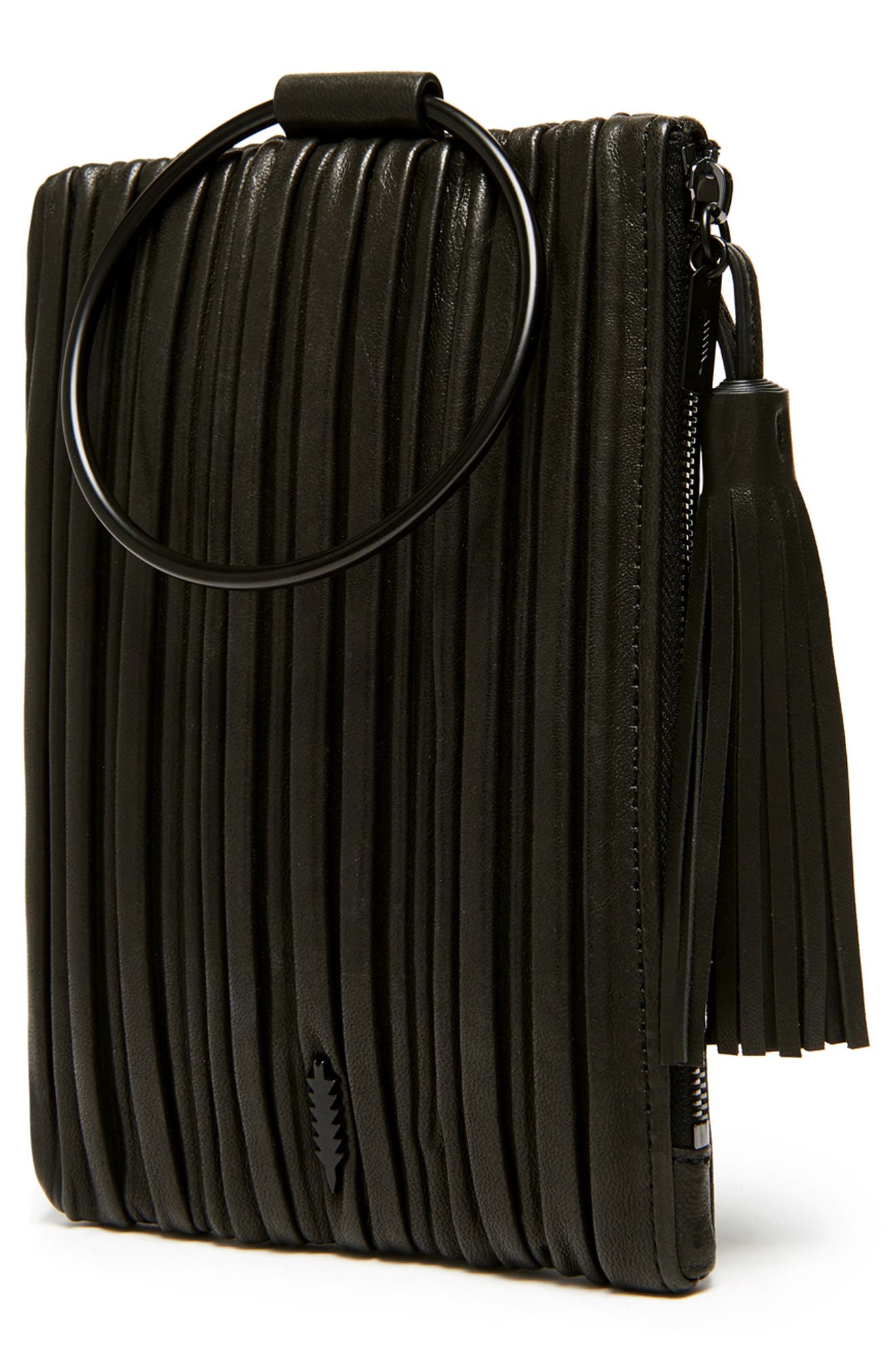 Thacker Nolita Pleated Leather Clutch, Alternate, color, 