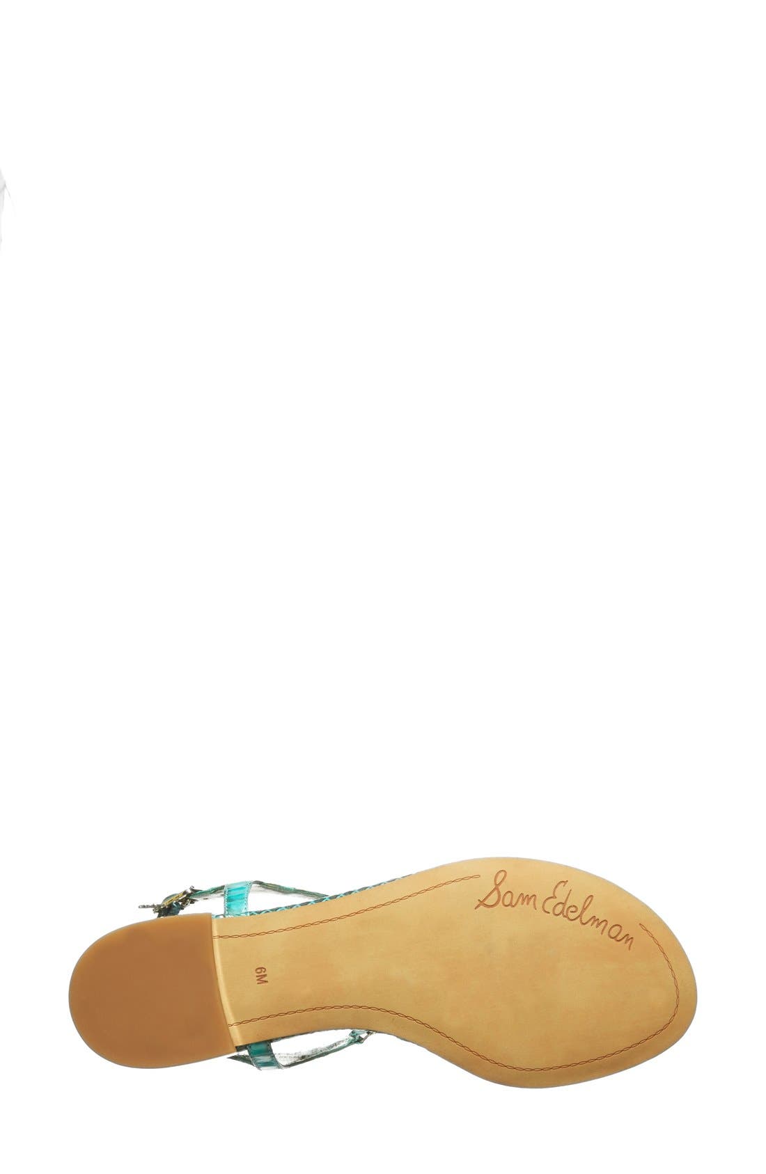 'Dawn' Embellished Leather Sandal, Alternate, color, TURQUOISE TIME