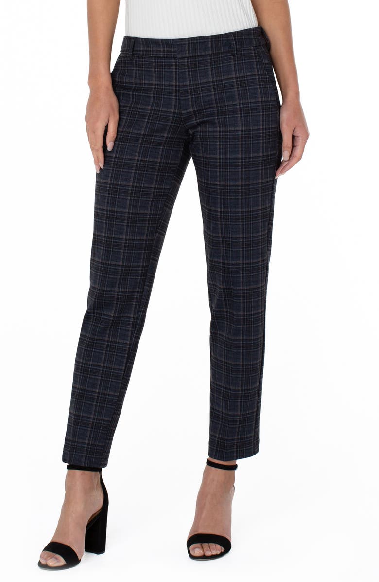 Liverpool Los Angeles Kelsey Tartan Ponte Ankle Trousers, Main, color,