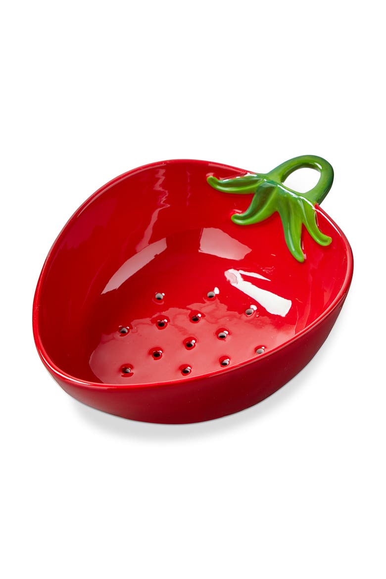 Strawberry Berry Bowl Red Multi Stoneware Summer, Main, color, Red