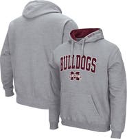 COLOSSEUM Men's Colosseum Heather Gray Mississippi State Bulldogs Arch & Logo 3.0 Pullover Hoodie