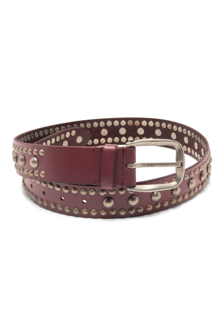 We the Free Sola Studded Leather Belt, Main, color, RARE PLUM