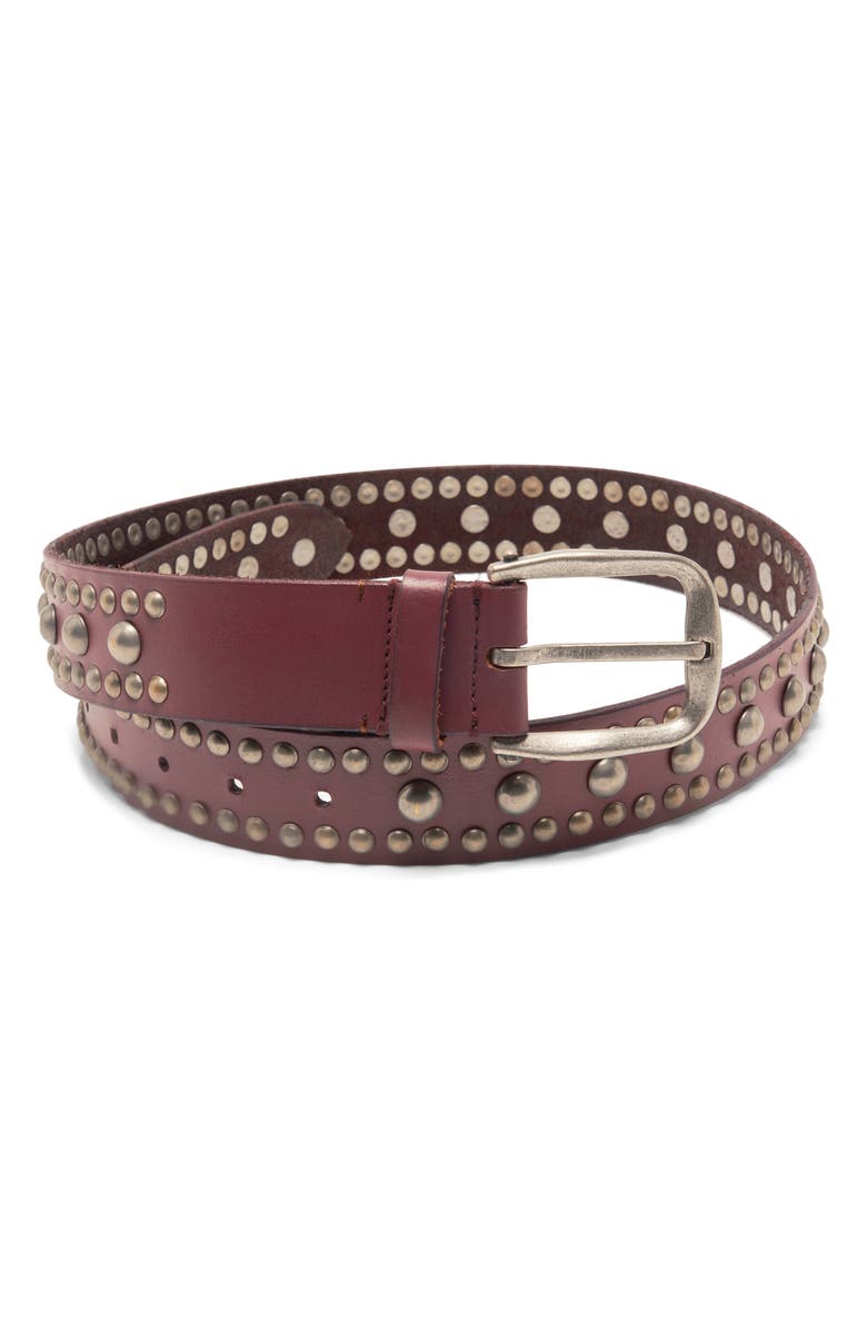 Free People We the Free Sola Studded Leather Belt, Main, color, Rare Plum