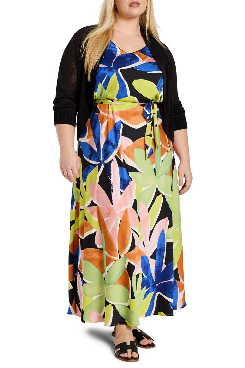 Bianca Mega Blooms Sleeveless Maxi Dress, Alternate, color, GREEN MULTI
