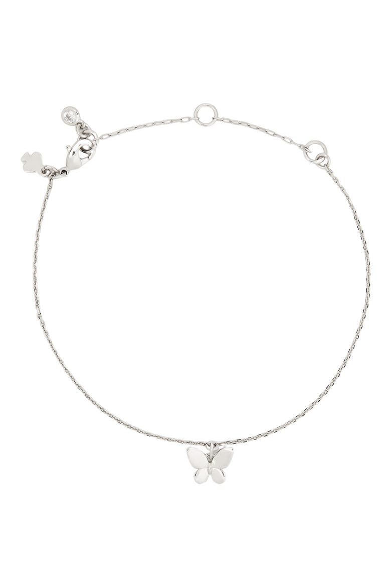 you're a gem butterfly charm bracelet, Alternate, color, SILVER