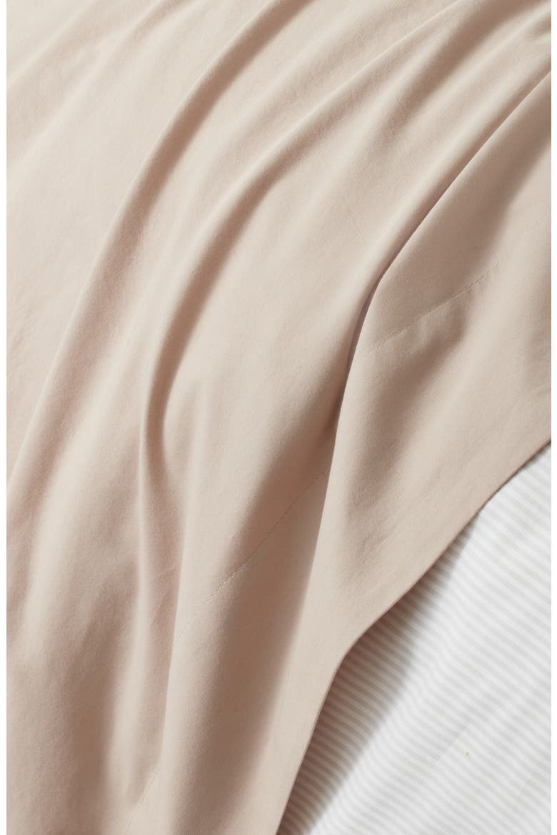 Organic Cotton Percale Sheet Set, Alternate, color, TAN THREAD