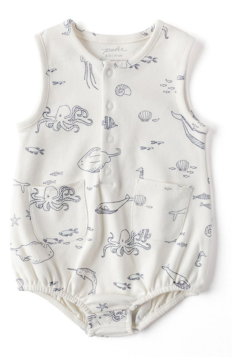 Pehr Life Aquatic Print Organic Cotton Romper, Main, color, 