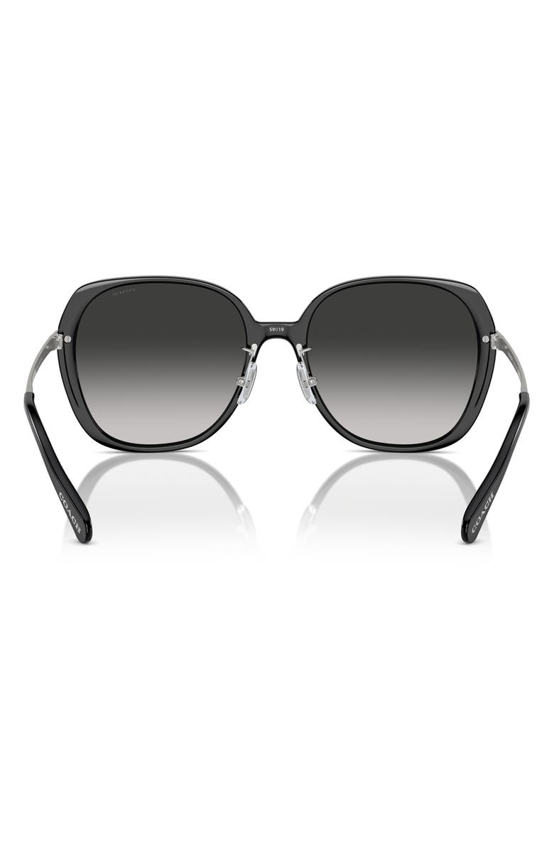 COACH 59mm Gradient Square Sunglasses, Alternate, color, Black
