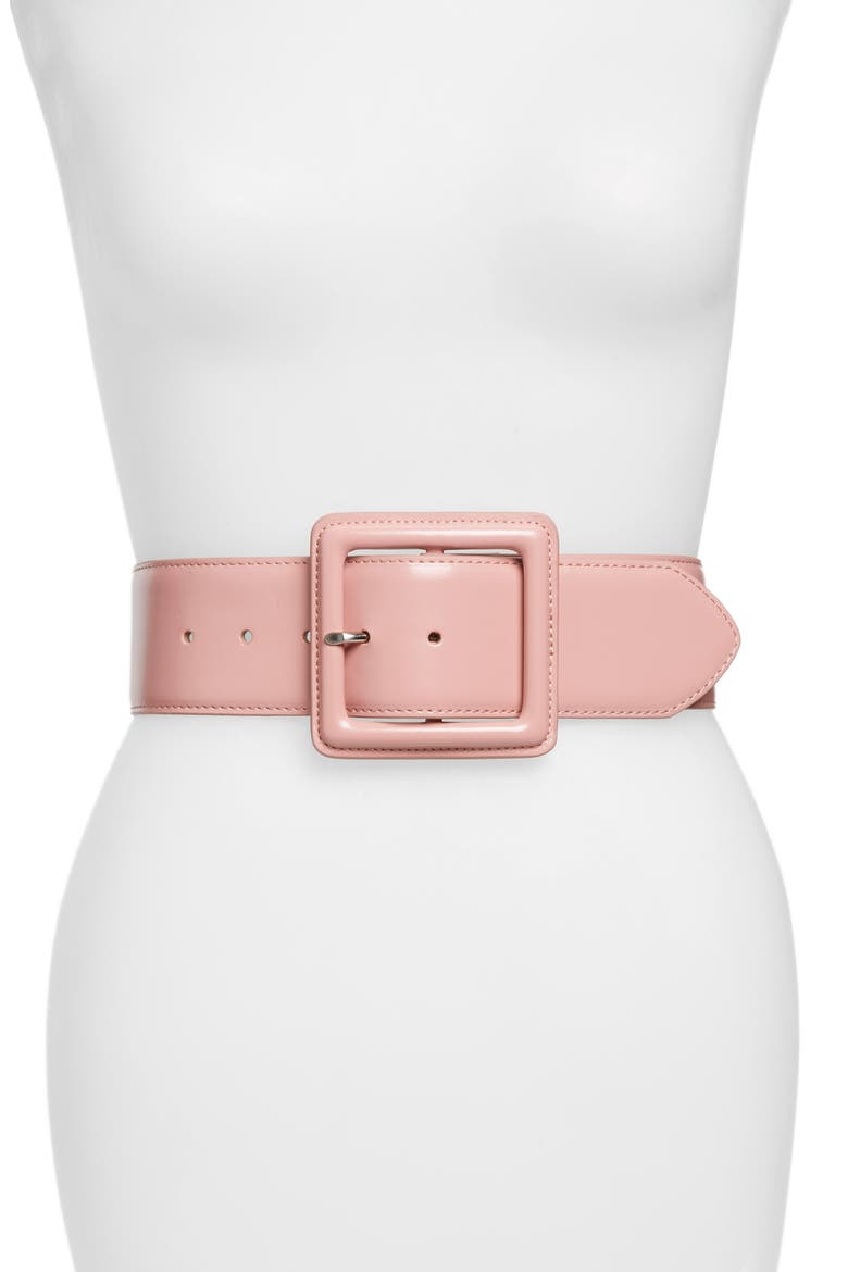 x Atlantic-Pacific Covered Buckle Stretch Belt, Main, color, PINK BEAUTY
