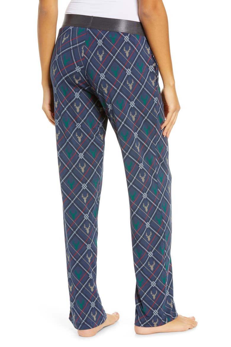 Second Skin Print Lounge Pants, Alternate, color, DEER HEAD - DRESS BLUES