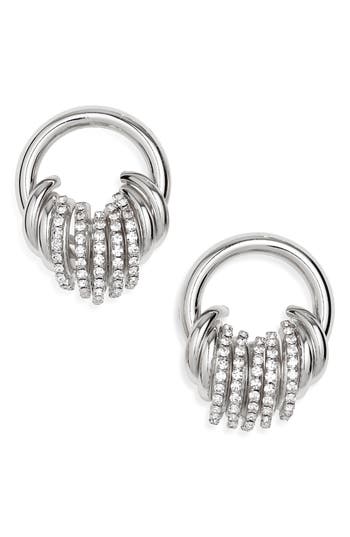 Tasha Crystal Hoop Earrings In White