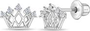In Season Jewelry 5 Point Cubic Zirconia Crown Earrings