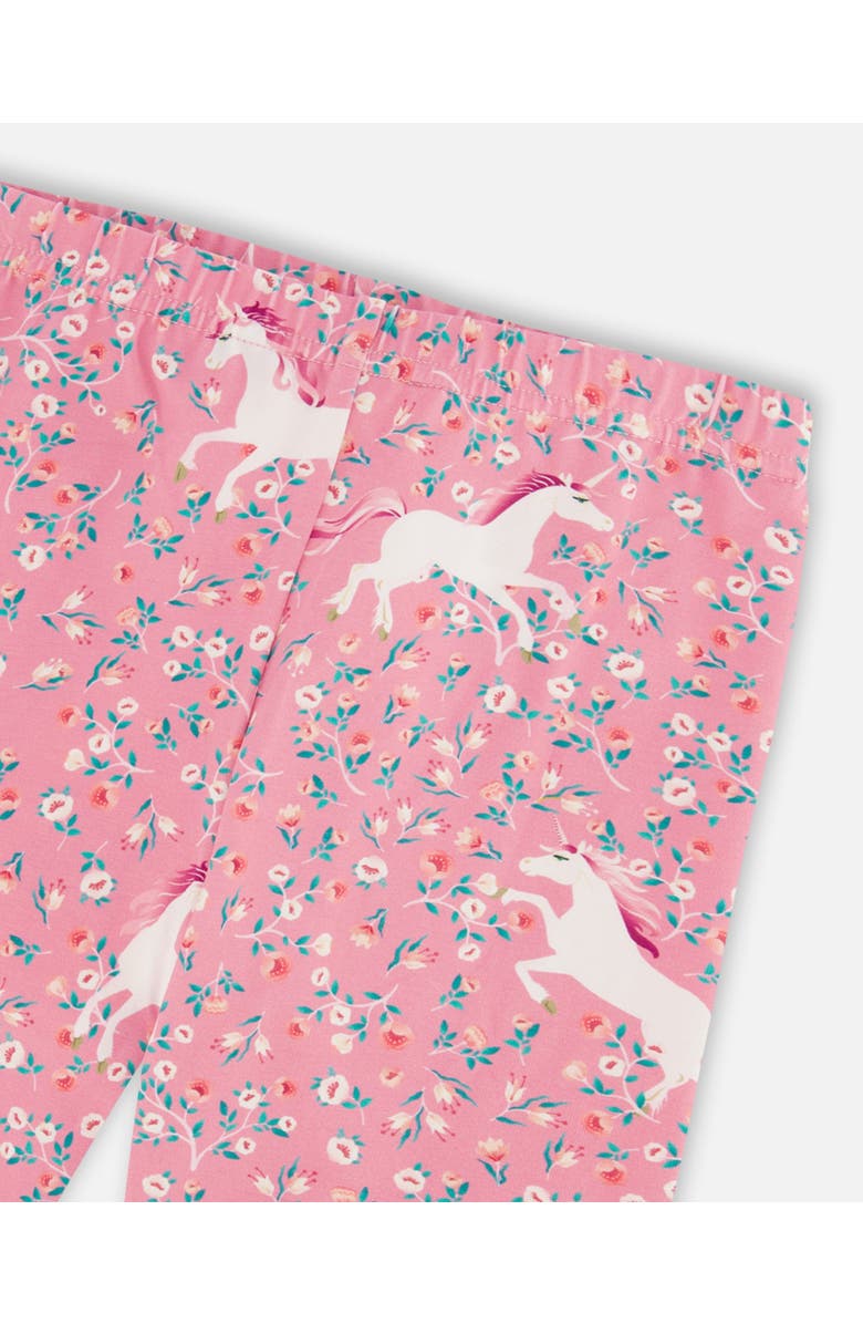 Deux par Deux Girl's Printed Leggings Pink With Unicorn, Alternate, color,