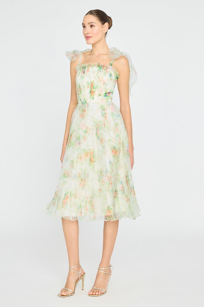 Betty Pleated Organza Dress, Alternate, color, Petite Primrose
