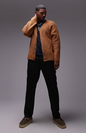 Topman Relaxed Fit Bouclé Cardigan | Nordstrom