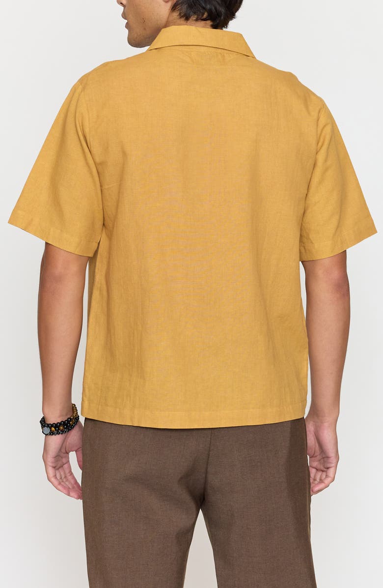 Raga Floral Embroidered Cotton Short Sleeve Zip-Up Shirt, Alternate, color,