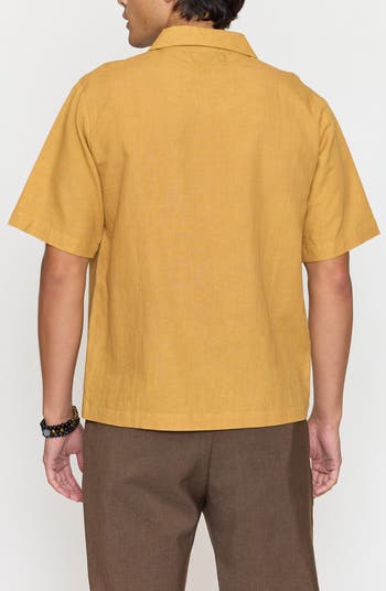Floral Border Cotton Camp Shirt