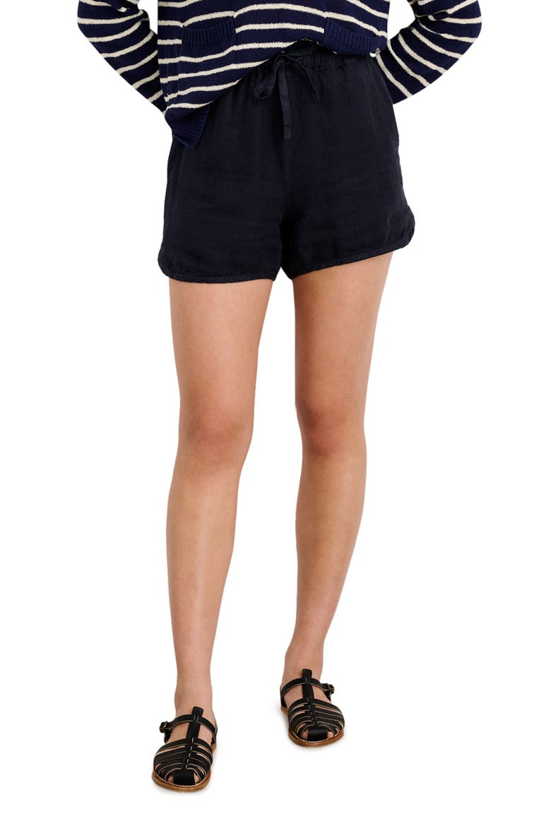 Sunny Linen Shorts, Main, color, DARK NAVY