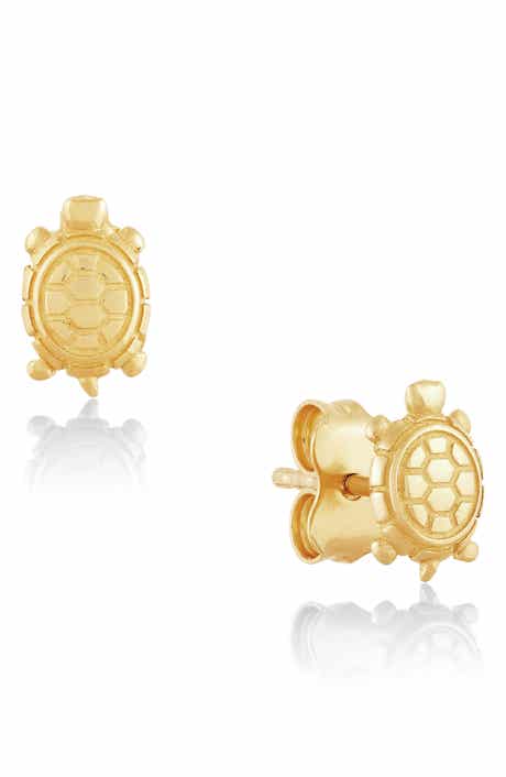 Frankie & Zoe 14K Yellow Gold Turtle Stud Earrings