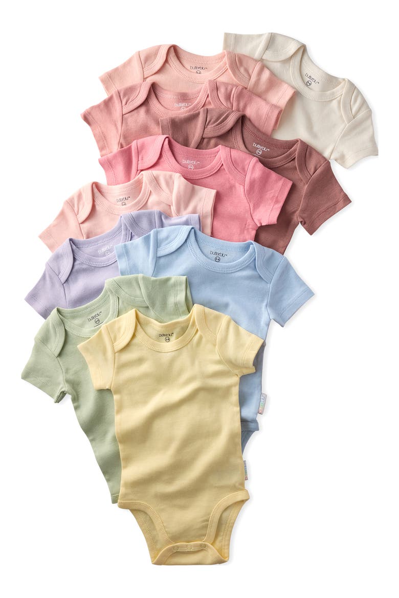 Avery Assorted 10-Pack Bodysuits, Main, color, SUNSET HAZE RAINBOW