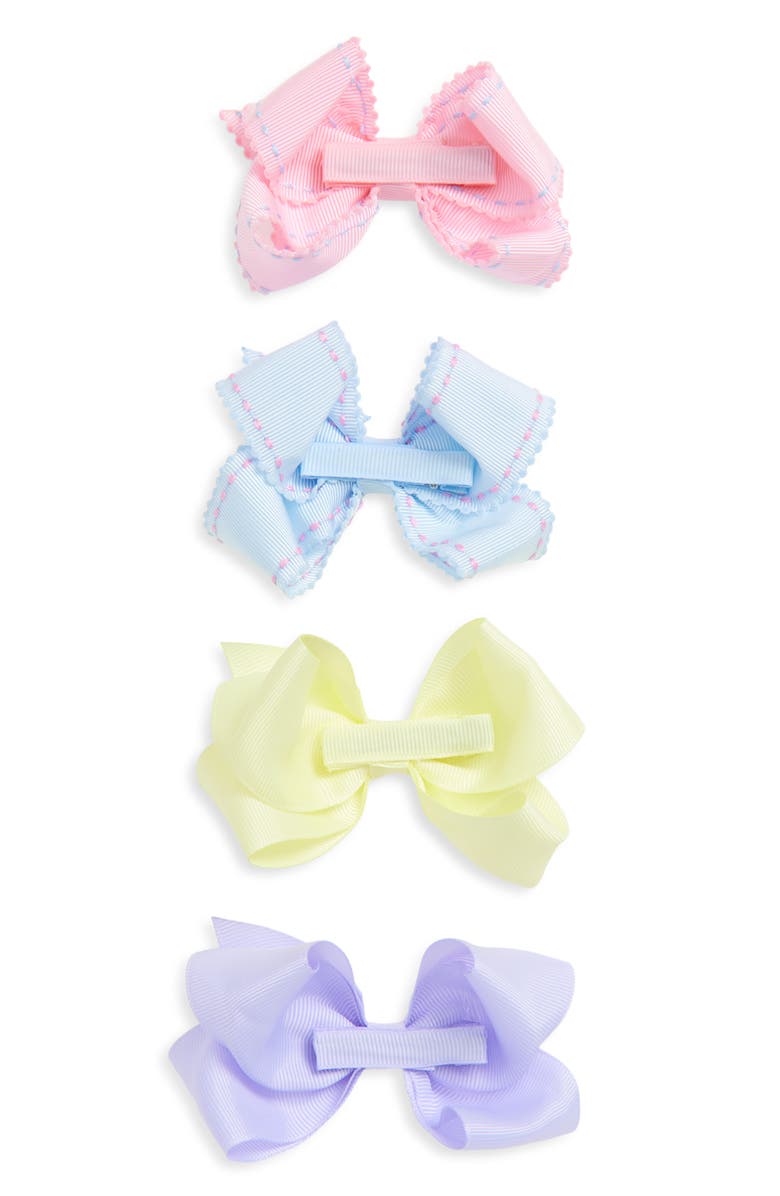 Capelli New York Kids' Assorted 4-Pack Bow Hair Clips, Alternate, color, Multi