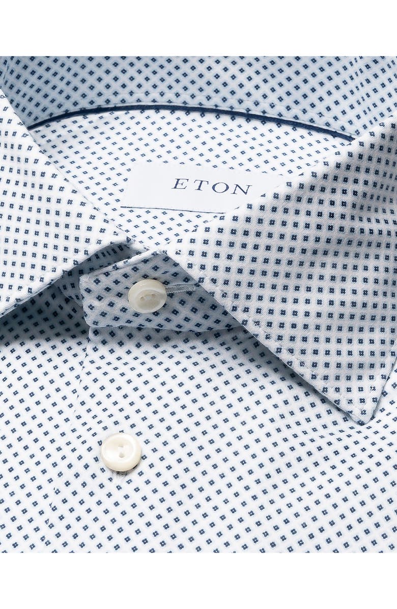 Eton Slim Fit Medallion 4Flex Fit Stretch Jersey Dress Shirt, Alternate, color, Medium Blue