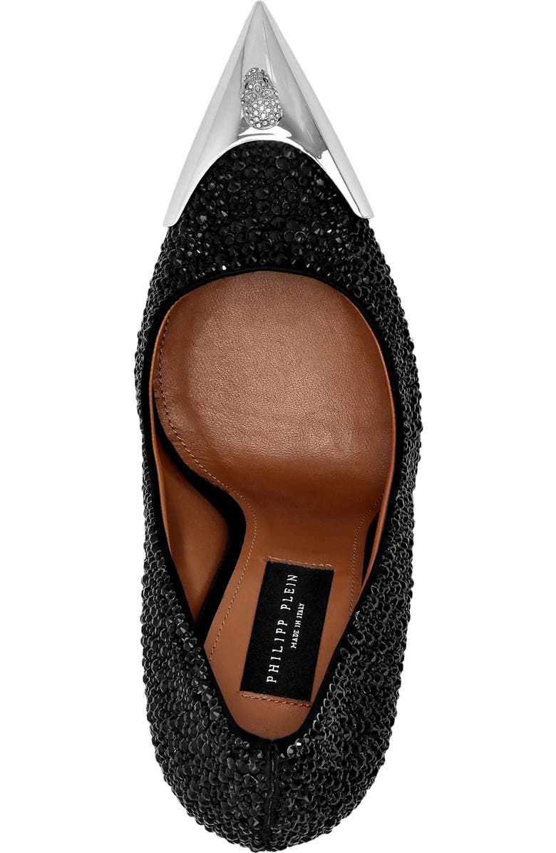 PHILIPP PLEIN Satin Hi-Heels Mix Strass Women, Alternate, color, Black