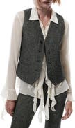 MANGO Herringbone Tweed Suit Vest