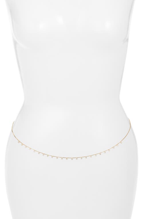 Child Of Wild French Riviera Cubic Zirconia Belly Chain In Gold