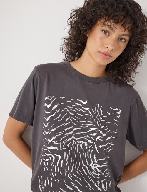 Hush Metallic Graphic T-shirt In Gray