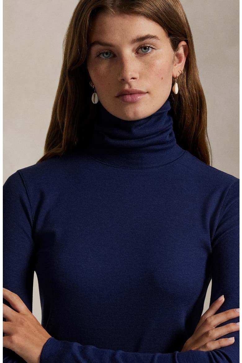 Rib Turtleneck Top, Alternate, color, NEWPORT NAVY