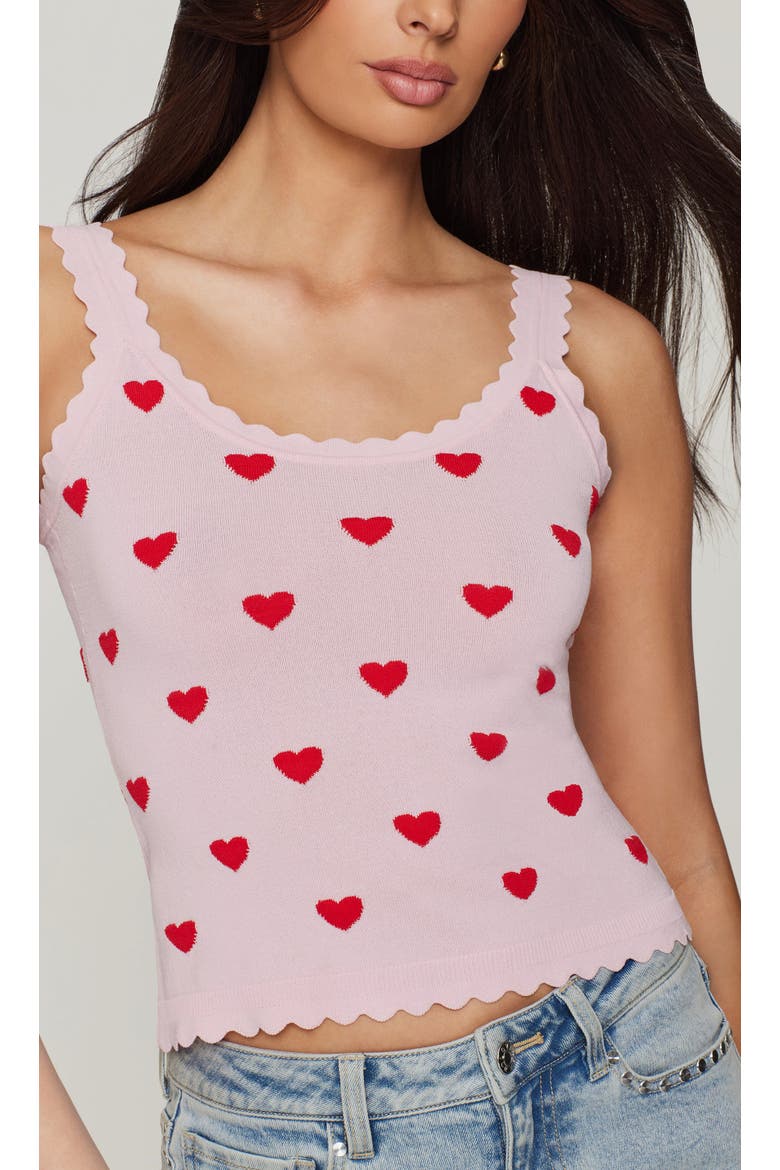 Lottie Hearts Intarsia Strap Tank, Alternate, color, pink