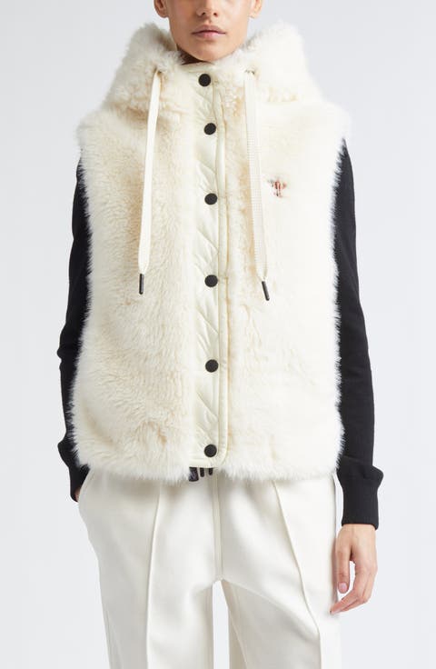Arve Faux Fur & Nylon Hooded Vest